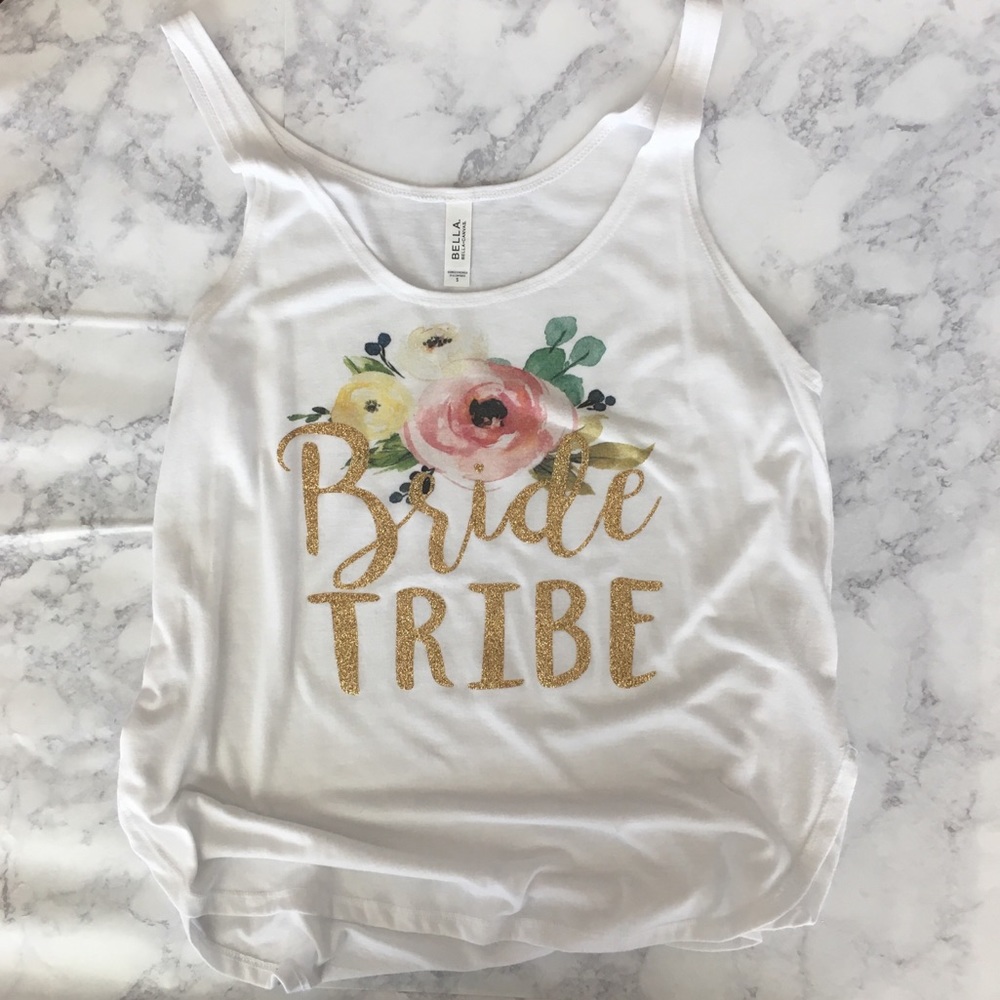 BRIDE TRIBE Sparkly Floral Tank ✨